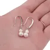 Cercei cu agatatoare Perle de cultura si baza de Argint 925 cu zirconii, 4-6mm, imagine 3