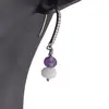 Cercei cu agatatoare Piatra Lunii si Ametist si baza de Argint 925 cu zirconii, 5-6mm, imagine 2