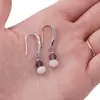 Cercei cu agatatoare Piatra Lunii si Ametist si baza de Argint 925 cu zirconii, 5-6mm, imagine 3
