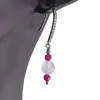 Cercei cu agatatoare Rubin si Piatra Lunii si baza de Argint 925 cu zirconii, 3-6mm, imagine 2
