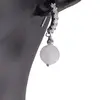 Cercei cu surub Acvamarin si baza de Argint 925 semirotunda cu zirconii, 8mm, imagine 2