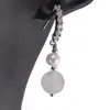 Cercei cu surub Acvamarin si Perle de cultura cu baza de Argint 925 semirotunda cu zirconii, 5-8mm, imagine 3
