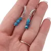 Cercei cu surub Apatit si baza de Argint 925 semirotunda cu zirconii, 4mm, imagine 3