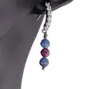 Cercei cu surub Kianit si Rubin cu baza de Argint 925 semirotunda cu zirconii, 4mm, imagine 2
