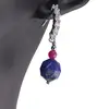 Cercei cu surub Lapis Lazuli si Rubin cu baza de Argint 925 semirotunda cu zirconii, 3-8mm, imagine 2