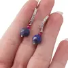 Cercei cu surub Lapis Lazuli si Rubin cu baza de Argint 925 semirotunda cu zirconii, 3-8mm, imagine 3