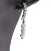 Cercei cu surub Larimar si baza de Argint 925 semirotunda cu zirconii, 4mm, imagine 2