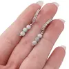 Cercei cu surub Larimar si baza de Argint 925 semirotunda cu zirconii, 4mm, imagine 3