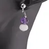 Cercei cu surub Piatra Lunii si Ametist discuri fatetate cu Argint 925, 6mm, imagine 2