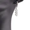 Cercei cu surub Piatra Lunii si baza de Argint 925 semirotunda cu zirconii, 6mm, imagine 2