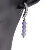 Cercei cu surub Tanzanit si baza de Argint 925 semirotunda cu zirconii, 4mm, imagine 2