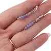 Cercei cu surub Tanzanit si baza de Argint 925 semirotunda cu zirconii, 4mm, imagine 3