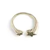 Inel reglabil Cupru placat cu Aur galben 14k cu doua stelute asimetrice, imagine 2