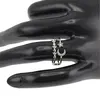 Inel reglabil Cupru placat cu Aur galben 14k, pe doua randuri cu luna si stea, imagine 3
