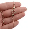 Bratara din cupru placat cu aur galben 18k, model inimioare si cerc cu zirconii, imagine 3