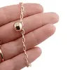 Bratara din cupru placat cu aur galben 18k, model lant cu sfera, imagine 3