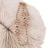 Bratara din cupru placat cu aur roz 18k cu bumbi, model floare, imagine 2