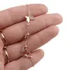 Bratara din cupru placat cu aur roz 18k, model fluture cu zirconii, imagine 3