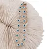 Bratara din cupru placat cu aur roz 18k, model ochiul protector albastru, imagine 2
