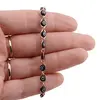 Bratara din cupru placat cu aur roz 18k, model ochiul protector negru, imagine 3