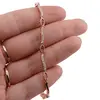Bratara din cupru placat cu aur roz 18k, model zale incrustate cu zirconii, imagine 3