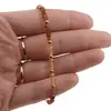 Bratara Granat hessonit si Citrin cu bumbi aurii, 3-4mm, imagine 4
