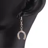 Cercei din cupru placat cu aur roz 14k model potcoava cu zirconii, imagine 2
