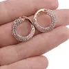 Cercei din cupru placat cu aur roz 14k model spirala cu zirconii, imagine 3