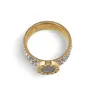 Inel fix Cupru placat cu Aur galben 14k, model lat cu cadran si sidef, imagine 2