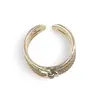 Inel reglabil Cupru placat cu Aur galben 14k, model mod cu zirconiu, imagine 2