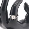 Inel reglabil Cupru placat cu Aur galben 14k, model rotund cu perla si zirconiu, imagine 3