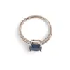 Inel reglabil Cupru placat cu Aur roz 14k, model clasic cu zirconiu albastru, imagine 2