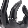 Inel reglabil Cupru placat cu Aur roz 14k, model clasic cu zirconiu albastru, imagine 3