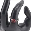 Inel reglabil Cupru placat cu Aur roz 14k, model clasic cu zirconiu rosu, imagine 3