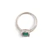 Inel reglabil Cupru placat cu Aur roz 14k, model clasic cu zirconiu verde, imagine 2