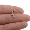 Pandantiv cupru placat cu aur roz 14k cruciulita cu zirconii, 10mm, imagine 3