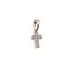 Pandantiv cupru placat cu aur roz 14k cruciulita cu zirconii, 10mm