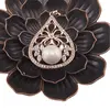 Pandantiv cupru placat cu aur roz 14k cu zirconii si motive florale, imagine 2
