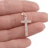Pandantiv cupru placat cu aur roz 14k, model cruce cu doua randuri de zirconii, imagine 3