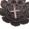 Pandantiv cupru placat cu aur roz 14k, model cruce cu incrustatie de zirconiu, imagine 2