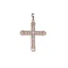 Pandantiv cupru placat cu aur roz 14k, model cruce cu incrustatie de zirconiu