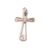 Pandantiv cupru placat cu aur roz 14k, model cruce cu margini rotunde