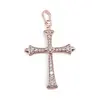 Pandantiv cupru placat cu aur roz 14k, model cruce cu romb central