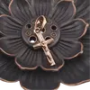 Pandantiv cupru placat cu aur roz 14k, model cruciulita cu Iisus, imagine 2