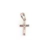 Pandantiv cupru placat cu aur roz 14k, model cruciulita cu Iisus