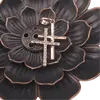 Pandantiv cupru placat cu aur roz 14k, model dublu cruce, imagine 2