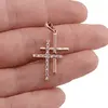 Pandantiv cupru placat cu aur roz 14k, model dublu cruce, imagine 3