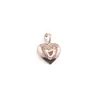 Pandantiv cupru placat cu aur roz 14k, model inima filigran, imagine 2