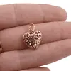 Pandantiv cupru placat cu aur roz 14k, model inima filigran, imagine 4