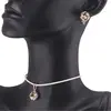Set Cercei si Pandantiv din cupru placat cu aur galben 14k model impletit, imagine 2